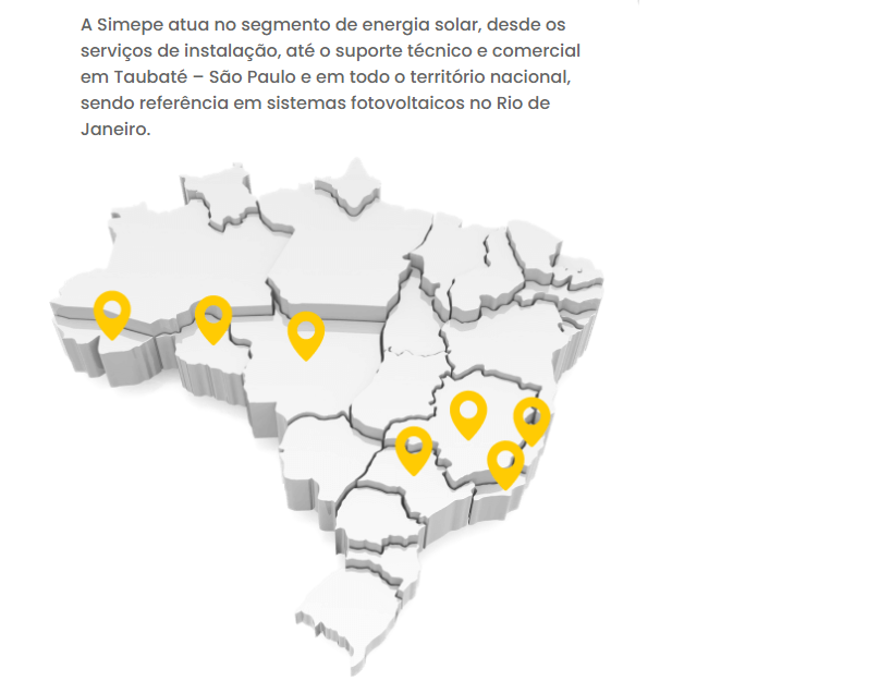 Mapa Simepe no Brasil