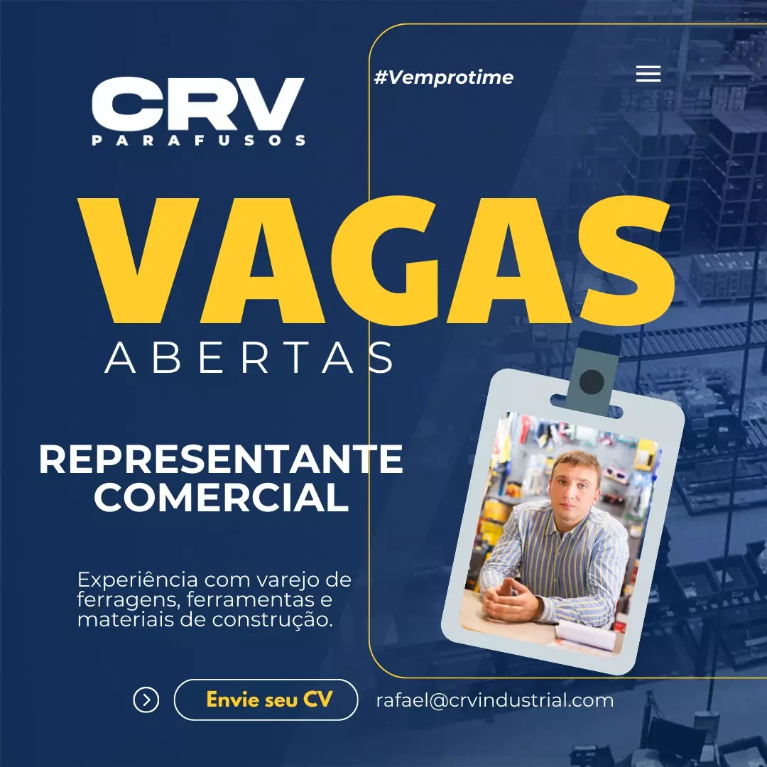 Vagas Representante Comercial CRV Parafusos
